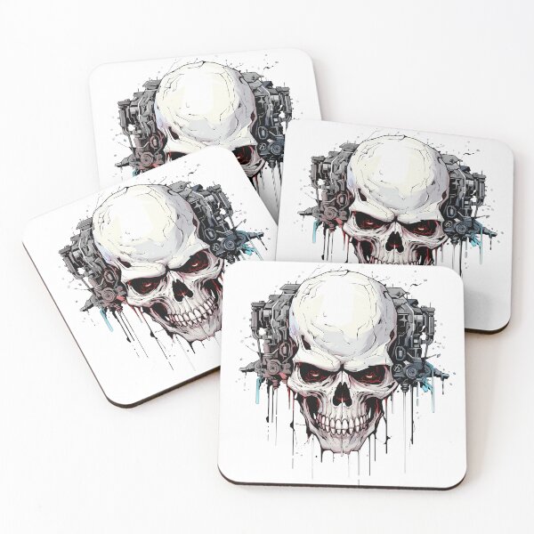 Item preview, Cyberpunk Skull in Neon Colors designed and sold by SchorlCraft.