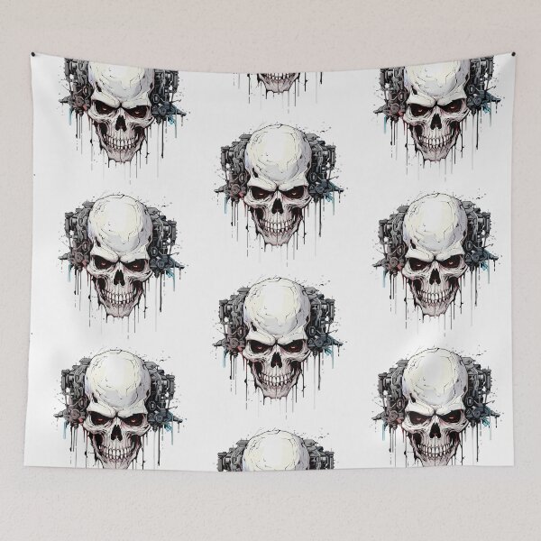 Item preview, Cyberpunk Skull in Neon Colors designed and sold by SchorlCraft.