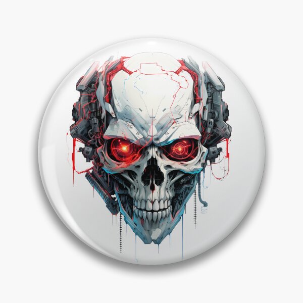 Item preview, Cyberpunk Skull in Neon Colors designed and sold by SchorlCraft.