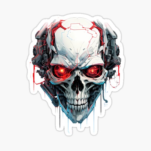 Artikel-Vorschau von Cyberpunk-Schädel in Neonfarben, designt und verkauft von SchorlCraft.