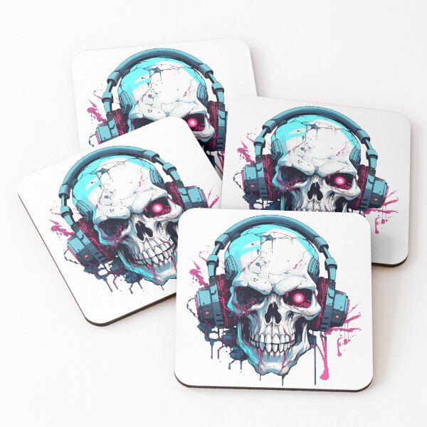Item preview, Cyberpunk Skull in Neon Colors designed and sold by SchorlCraft.