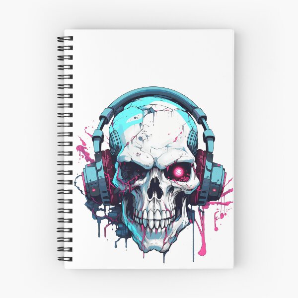 Item preview, Cyberpunk Skull in Neon Colors designed and sold by SchorlCraft.