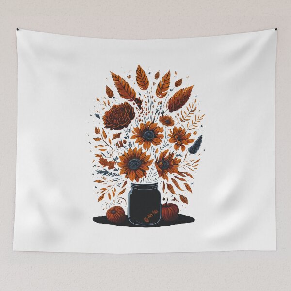 Item preview, Flowers in mason jar, nature art designed and sold by Top-Bot.