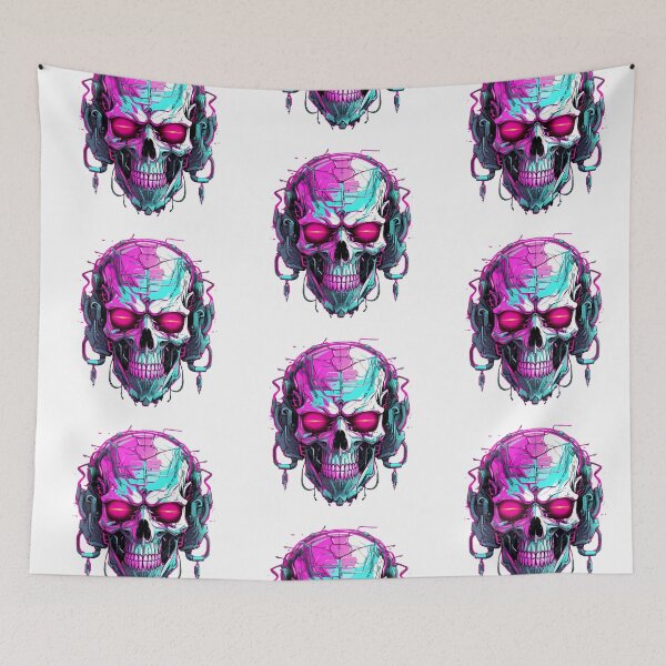 Item preview, Cyberpunk Skull in Neon Colors designed and sold by SchorlCraft.