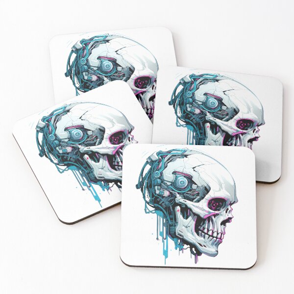 Item preview, Cyberpunk Skull in Neon Colors designed and sold by SchorlCraft.