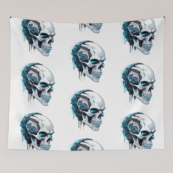 Item preview, Cyberpunk Skull in Neon Colors designed and sold by SchorlCraft.