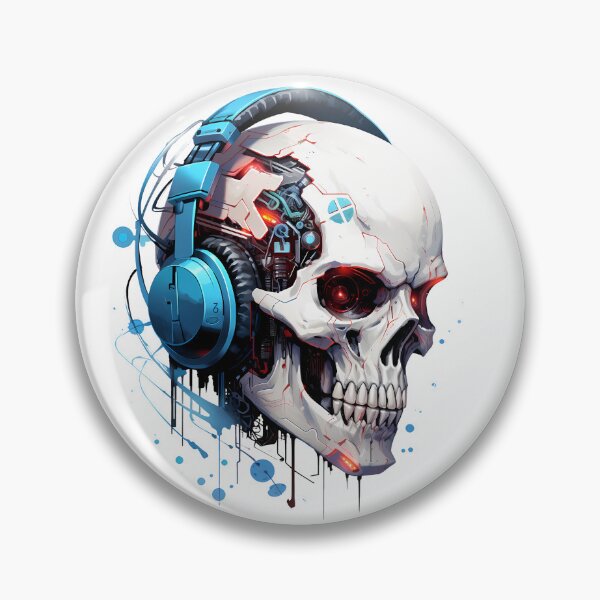 Item preview, Cyberpunk Skull in Neon Colors designed and sold by SchorlCraft.