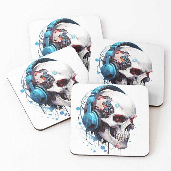 Item preview, Cyberpunk Skull in Neon Colors designed and sold by SchorlCraft.