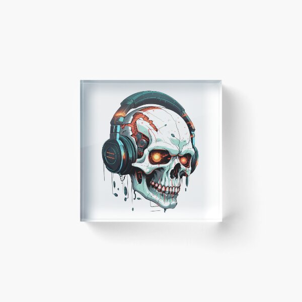 Item preview, Cyberpunk Skull in Neon Colors designed and sold by SchorlCraft.