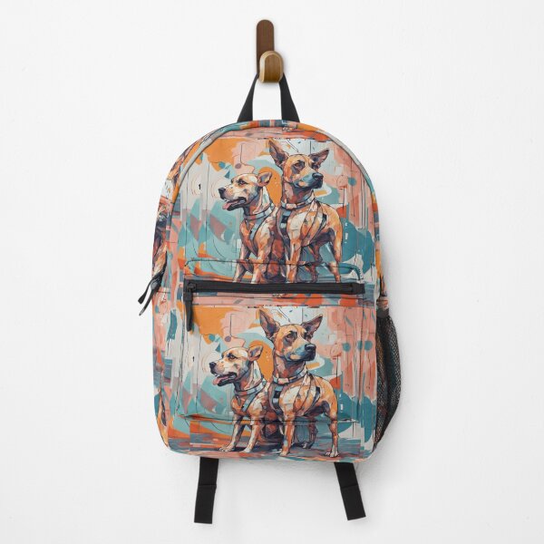 Item preview, futuristic dog AI duo, abstract art complementary colours fine details designed and sold by BeatyinChaos.