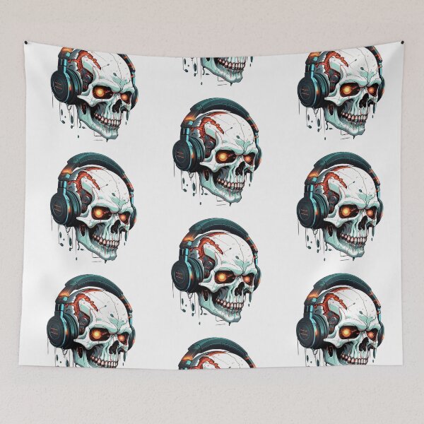 Item preview, Cyberpunk Skull in Neon Colors designed and sold by SchorlCraft.
