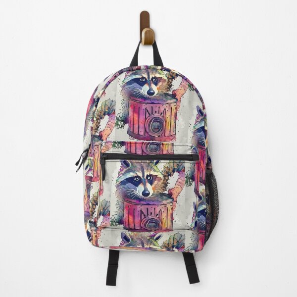 Item preview, Funny Colorful Raccoon on Trash Can Abstract Art designed and sold by Nature's Fancy.