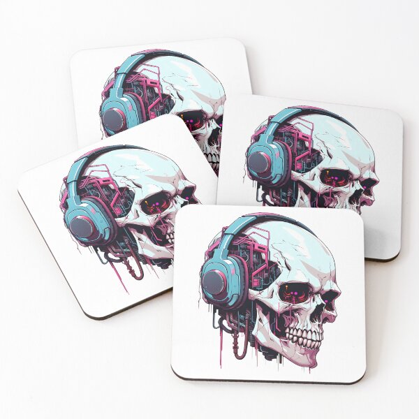 Item preview, Cyberpunk Skull in Neon Colors designed and sold by SchorlCraft.