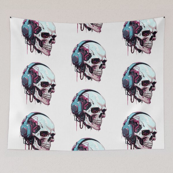 Item preview, Cyberpunk Skull in Neon Colors designed and sold by SchorlCraft.