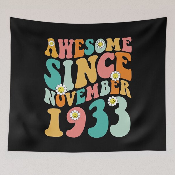 Item preview, Awesome Since November 1933 | Made In 1933 | Retro Groovy Birthday designed and sold by Christina-grich.