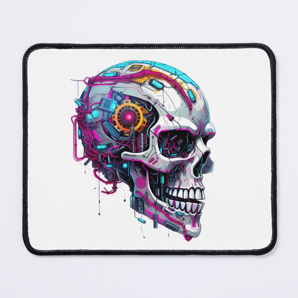 Item preview, Cyberpunk Skull in Neon Colors designed and sold by SchorlCraft.