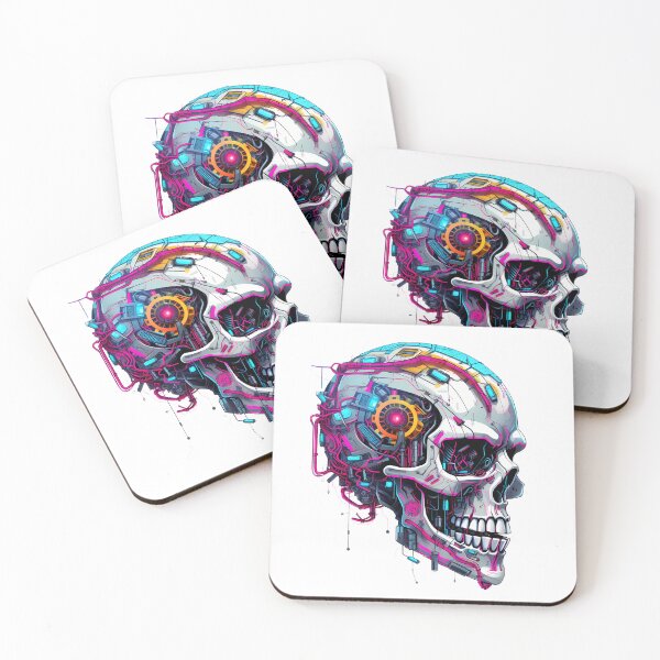Item preview, Cyberpunk Skull in Neon Colors designed and sold by SchorlCraft.