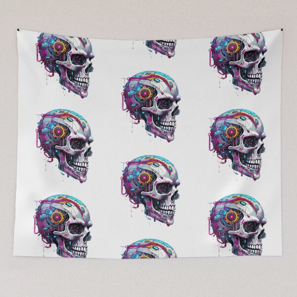 Item preview, Cyberpunk Skull in Neon Colors designed and sold by SchorlCraft.