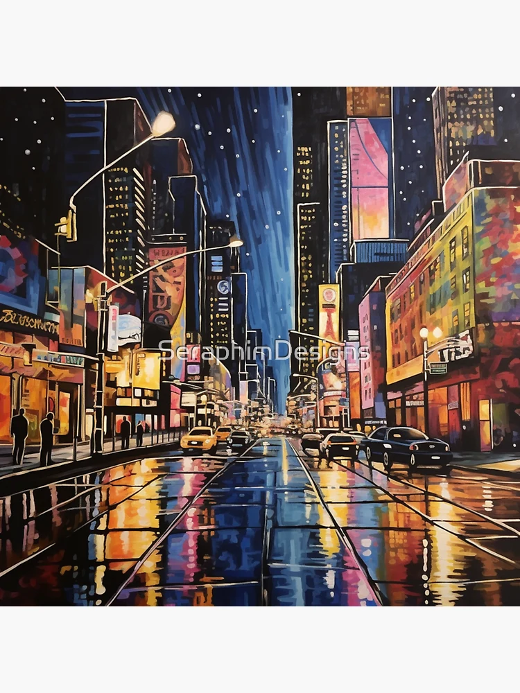 New York City Lights - Broadway Theater - Digital Art - Acrylic Painting |  Sticker