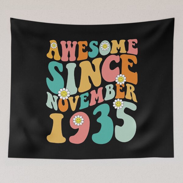 Item preview, Awesome Since November 1935 | Made In 1935 | Retro Groovy Birthday designed and sold by Christina-grich.