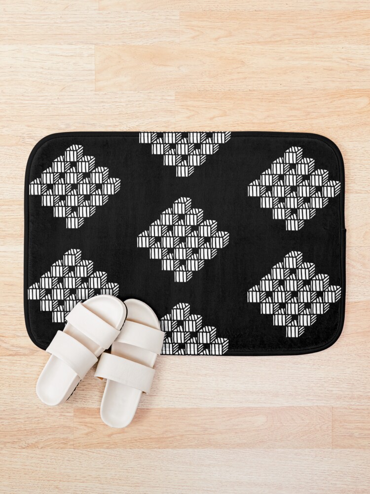 Thumbnail 1 of 6, Bath Mat, Creative cubes designed and sold by Creavision.