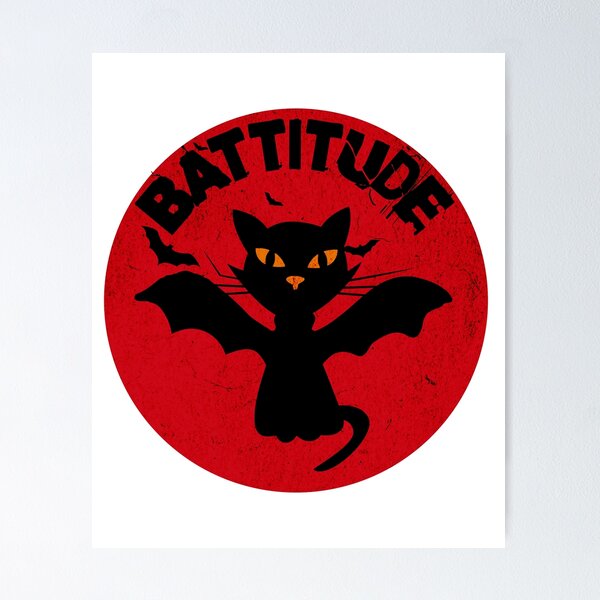 Item preview, Battitude, bad, spooky haloween, bat, shit crazy, bad attitude,2023 designed and sold by YellowishStore.