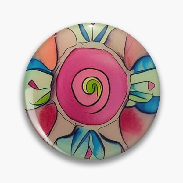 Item preview, Abstract flower, pink, blue, yellow, orange, colorful, boho, designed and sold by karinasalwaszka.