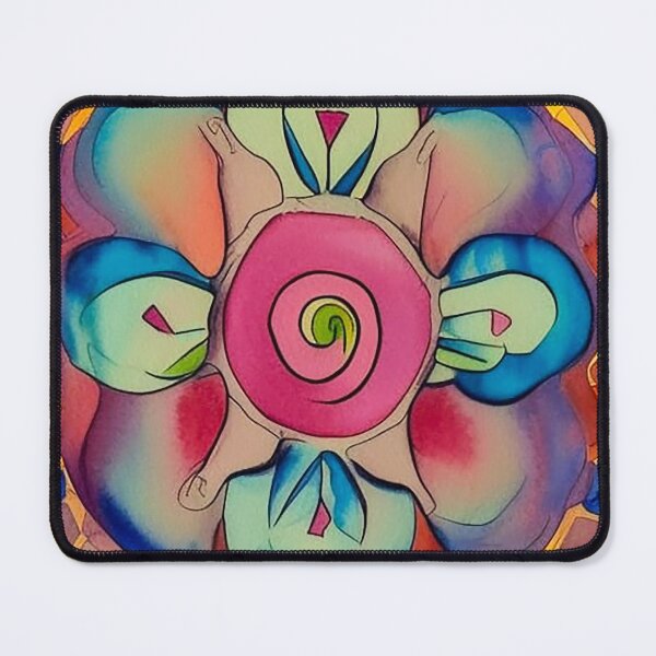 Item preview, Abstract flower, pink, blue, yellow, orange, colorful, boho, designed and sold by karinasalwaszka.