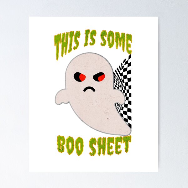 Item preview, This Is Some Boo Sheet Funny Halloween Ghost Scary Checkered Flag Racing Ghost Vibes  designed and sold by CarantinedChaos.