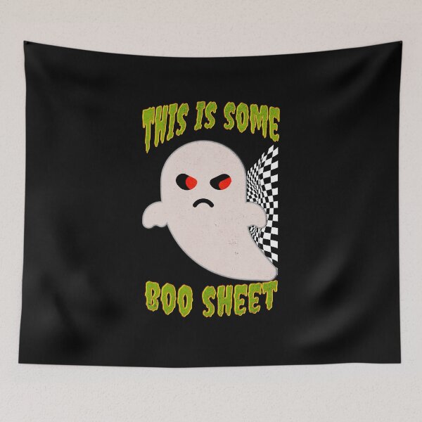 Item preview, This Is Some Boo Sheet Funny Halloween Ghost Scary Checkered Flag Racing Ghost Vibes  designed and sold by CarantinedChaos.