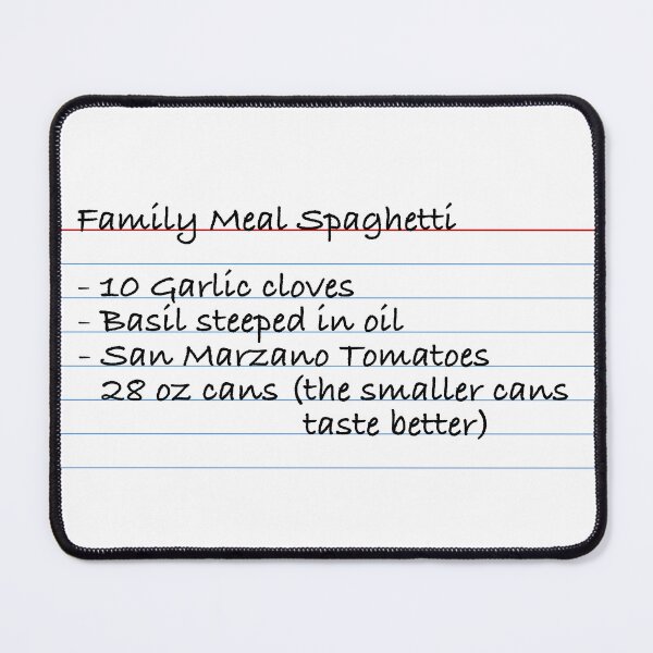 Item preview, Family Meal Spaghetti recipe - The Bear designed and sold by designair.
