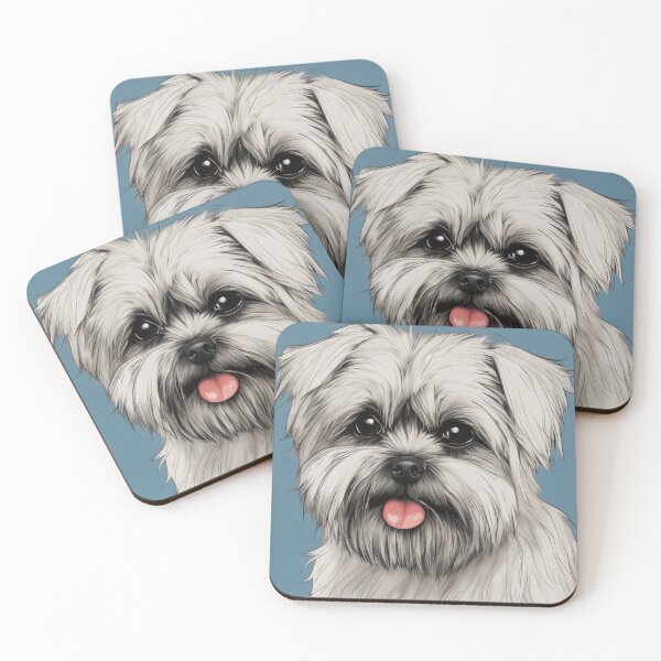 Item preview, White Affenpinscher sticking out the tongue designed and sold by Spanishsoul.