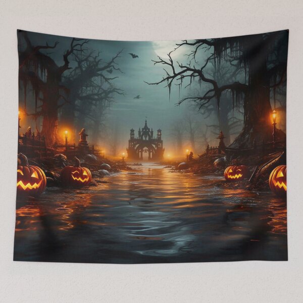Item preview, Halloween Castle River Scenery  designed and sold by TheFullFantasy.