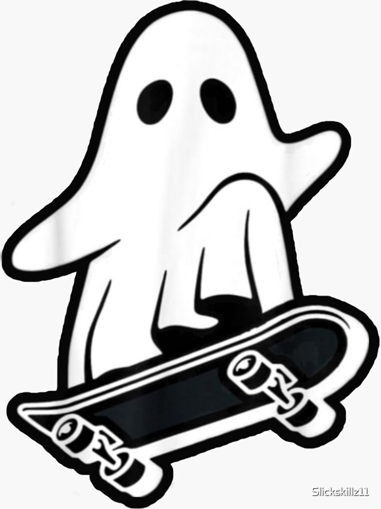Spooky Skater Ghost Decal