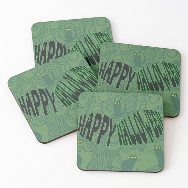 Item preview, Happy Halloween From the Scary Cats (green/black) designed and sold by India2022.