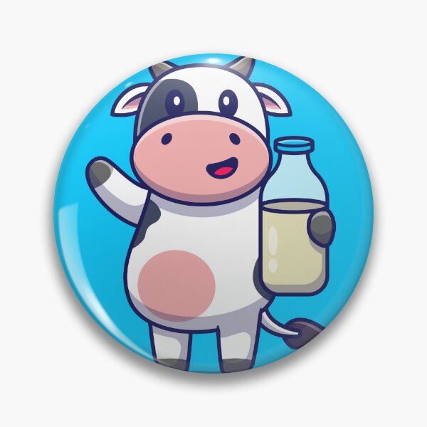 Item preview, "Dairy Delight: Cute Cow Holding Milk Cartoon Vector Icon Illustration" designed and sold by hjian8219.