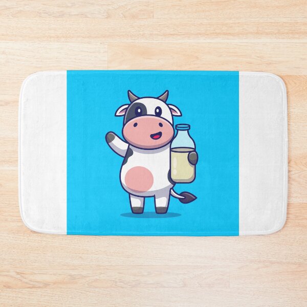 Item preview, "Dairy Delight: Cute Cow Holding Milk Cartoon Vector Icon Illustration" designed and sold by hjian8219.