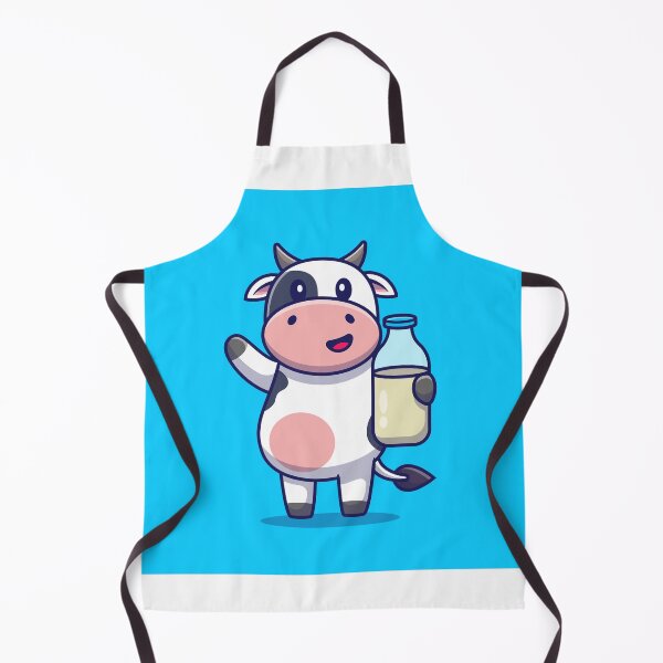 Item preview, "Dairy Delight: Cute Cow Holding Milk Cartoon Vector Icon Illustration" designed and sold by hjian8219.
