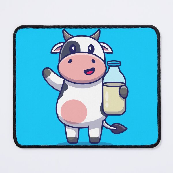 Item preview, "Dairy Delight: Cute Cow Holding Milk Cartoon Vector Icon Illustration" designed and sold by hjian8219.