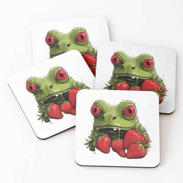 Item preview, Frog with strawberry sticker designed and sold by funnyshop222.