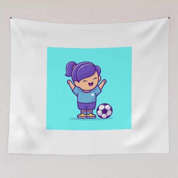 Item preview, Goal Scorer: Soccer Girl Cartoon Vector Icon Illustration designed and sold by hjian8219.