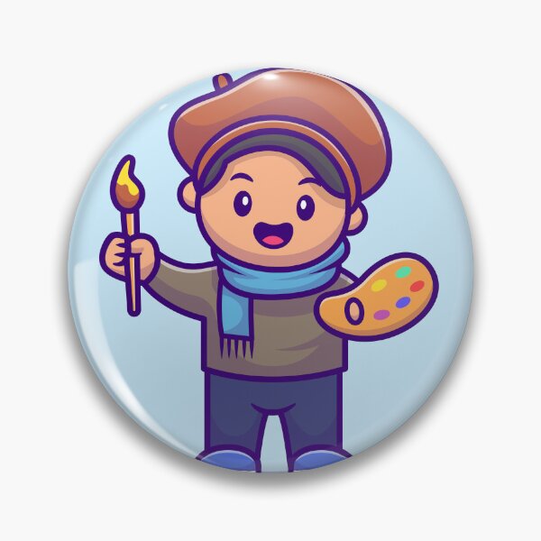 Item preview, Creative Brushstrokes: Male Artist Painter Cartoon Illustration designed and sold by hjian8219.