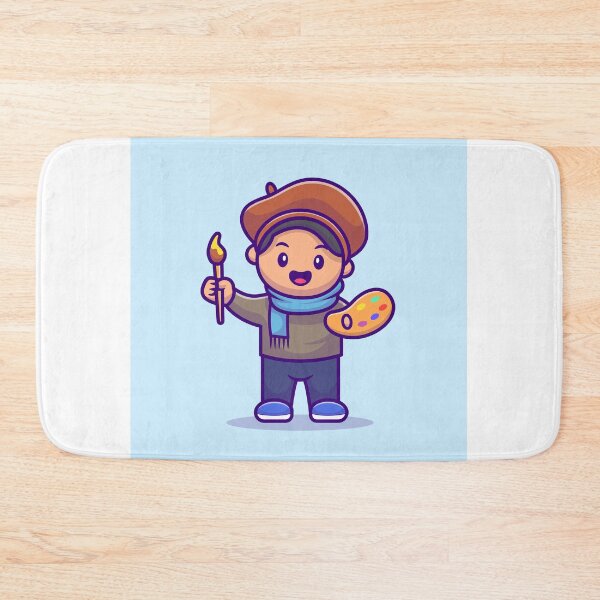 Item preview, Creative Brushstrokes: Male Artist Painter Cartoon Illustration designed and sold by hjian8219.