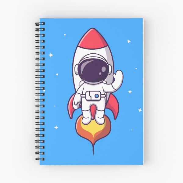 Item preview, "Cosmic Journey: Cute Astronaut Flying with Rocket in Space Cartoon Vector Icon Illustration designed and sold by hjian8219.