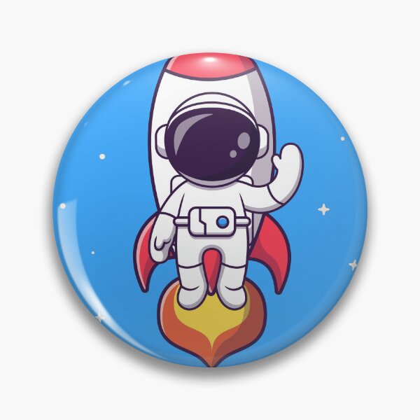 Item preview, "Cosmic Journey: Cute Astronaut Flying with Rocket in Space Cartoon Vector Icon Illustration designed and sold by hjian8219.