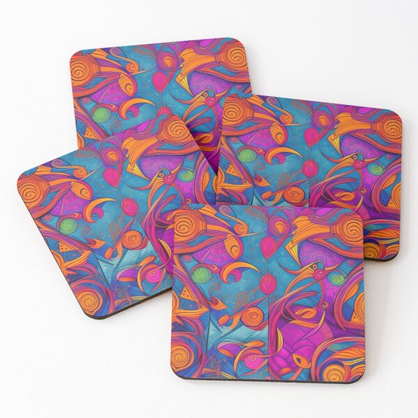 Item preview, Vibrant, purple, orange, blue, green, abstract designed and sold by karinasalwaszka.