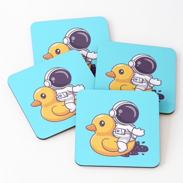 Item preview, Astro-Pool Fun: Cute Astronaut Playing with Duck Balloon in Space Pool Cartoon Vector Icon Illustration" designed and sold by hjian8219.