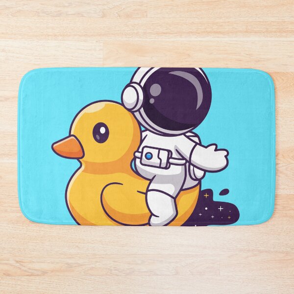 Item preview, Astro-Pool Fun: Cute Astronaut Playing with Duck Balloon in Space Pool Cartoon Vector Icon Illustration" designed and sold by hjian8219.
