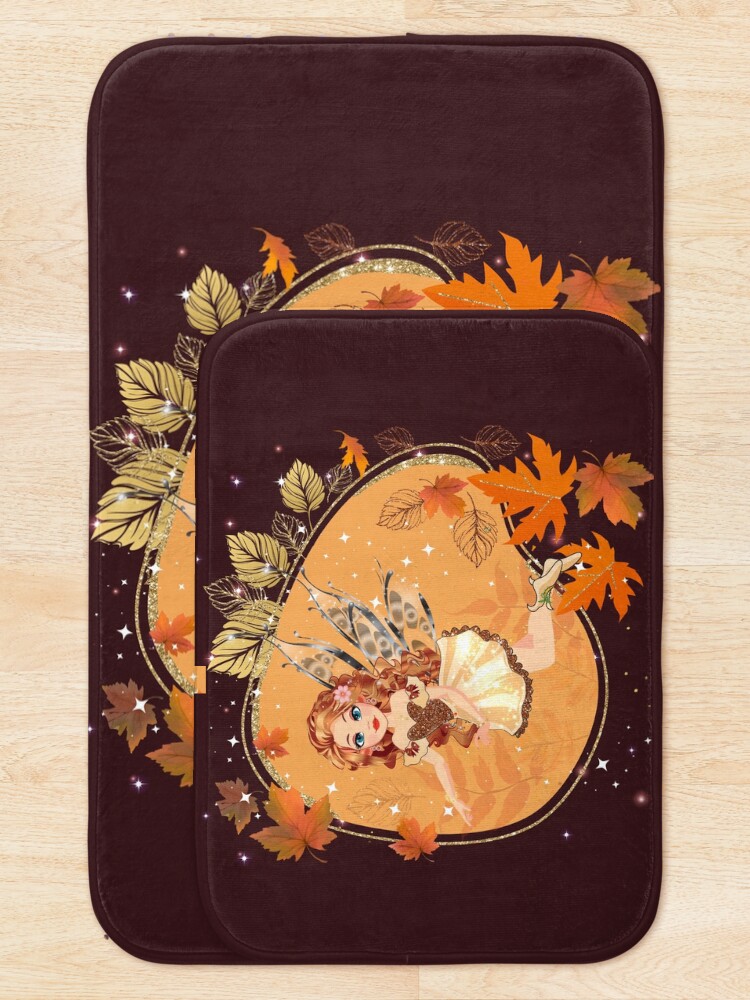 Thumbnail 5 of 6, Bath Mat, Felicia Flies Into Fall designed and sold by TeelieTurner.