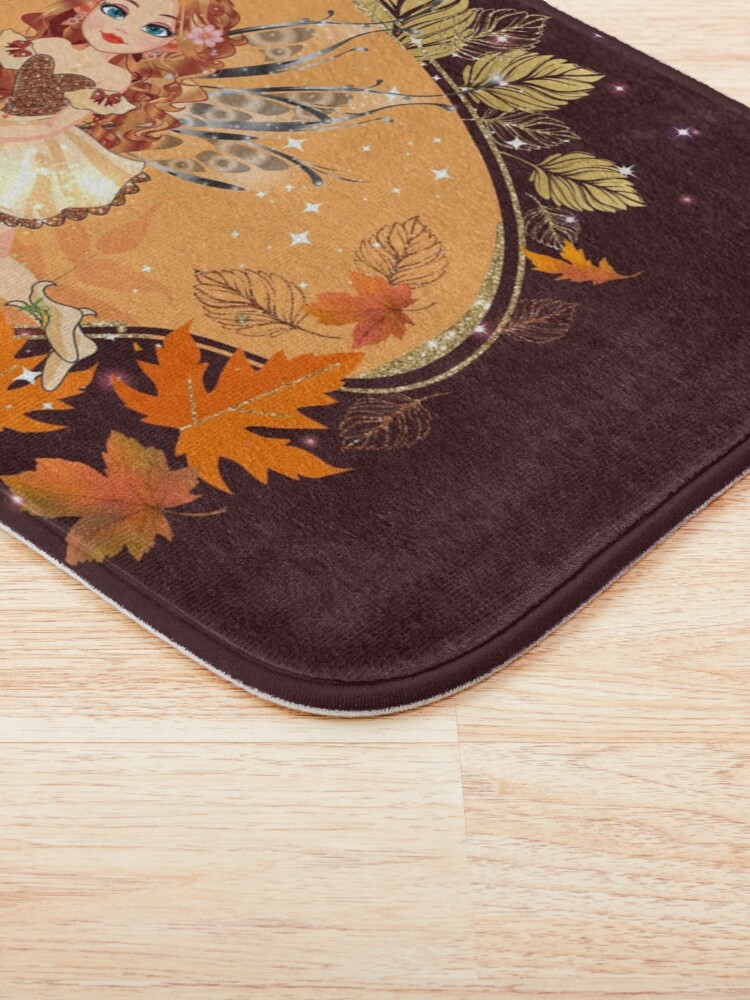 Thumbnail 3 of 6, Bath Mat, Felicia Flies Into Fall designed and sold by TeelieTurner.